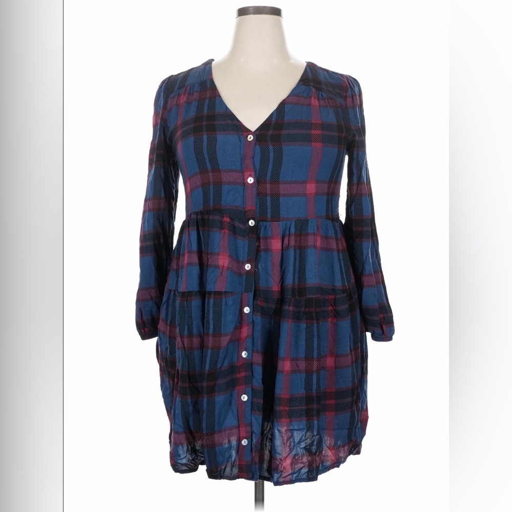 J for Justify Blue and Red Plaid Dress